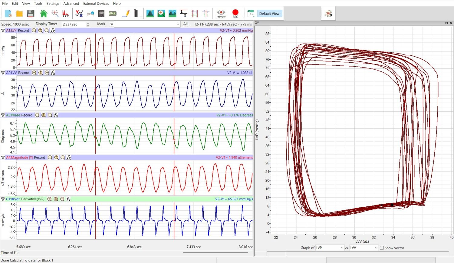 XY View Settings in LabScribe