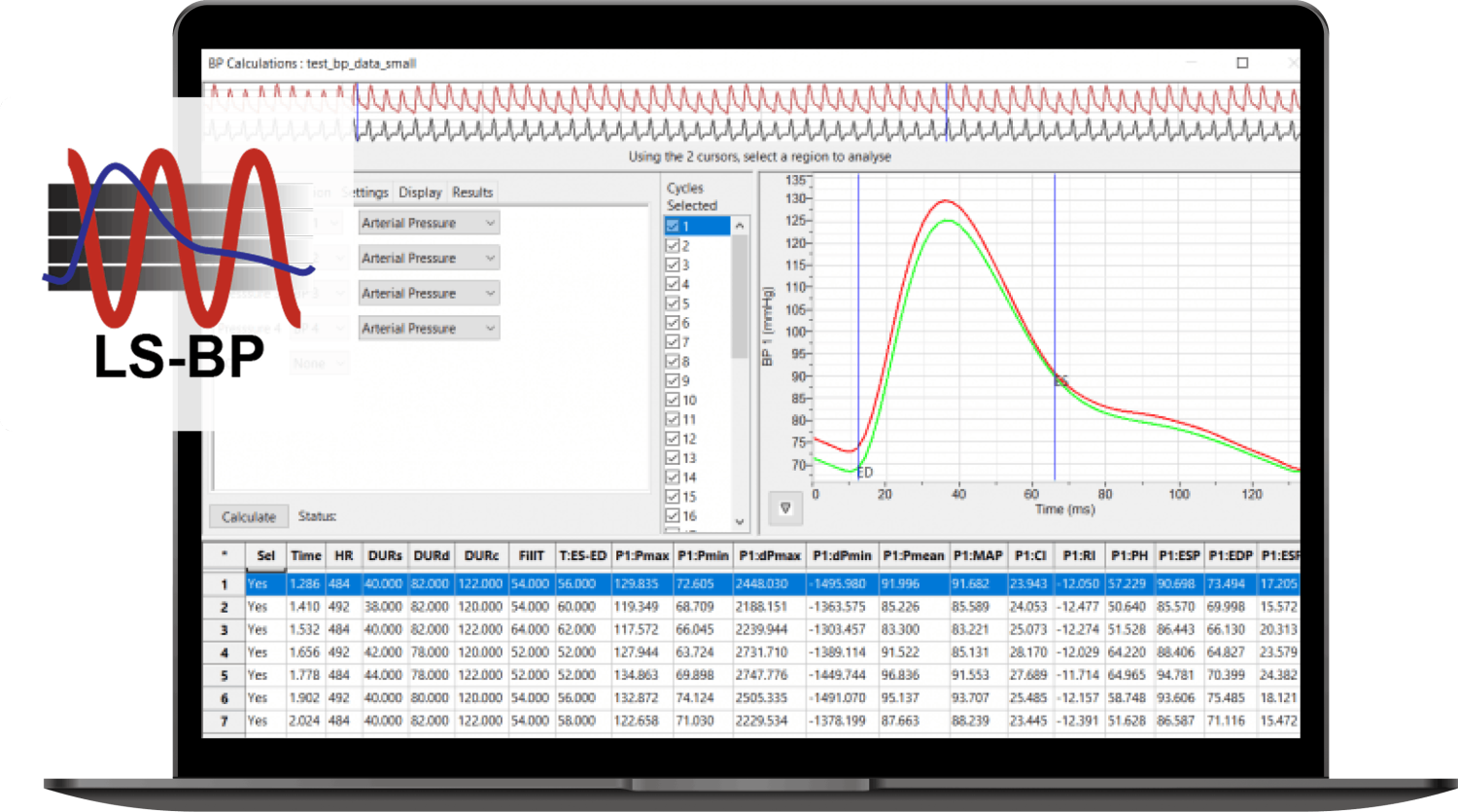 blood-pressure - iworx systems blood pressure analyis module mockup