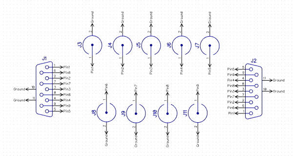 products - A DB9 BNC schematic