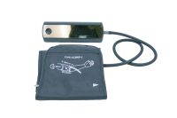 Automatic blood pressure cuff with cuff plugged in